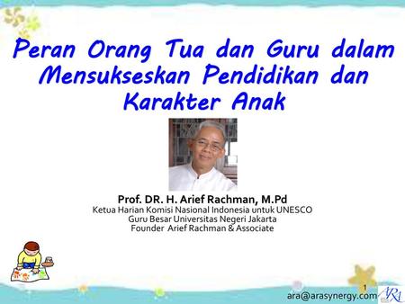 Prof. DR. H. Arief Rachman, M.Pd