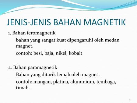 JENIS-JENIS BAHAN MAGNETIK