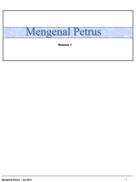 Mengenal Petrus Release 1.