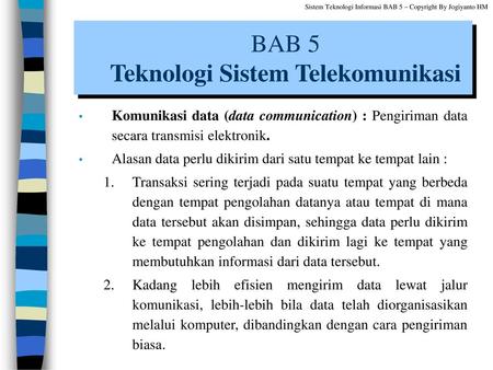 BAB 5 Teknologi Sistem Telekomunikasi