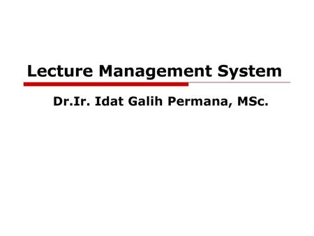 Lecture Management System