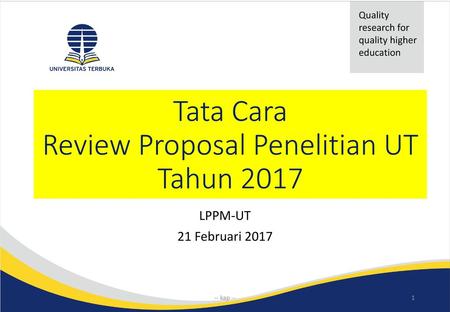 Tata Cara Review Proposal Penelitian UT Tahun 2017