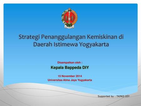 Strategi Penanggulangan Kemiskinan di Daerah Istimewa Yogyakarta