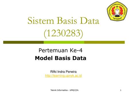 Pertemuan Ke-4 Model Basis Data