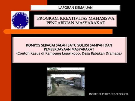 PROGRAM KREATIVITAS MAHASISWA PENGABDIAN MASYARAKAT