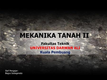 Fakultas Teknik UNIVERSITAS DARWAN ALI Kuala Pembuang