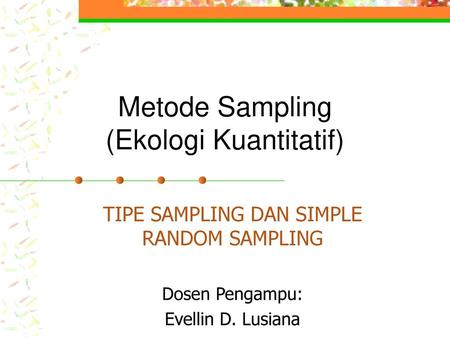 Metode Sampling (Ekologi Kuantitatif)