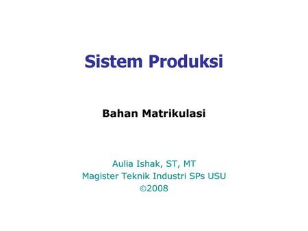 Magister Teknik Industri SPs USU