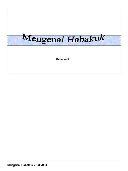 Mengenal Habakuk Release 1.