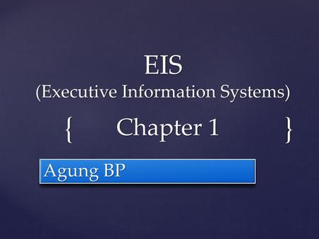 EIS (Executive Information Systems)