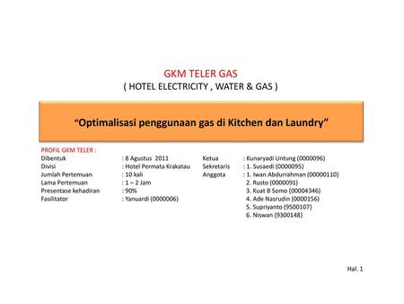 GKM TELER GAS ( HOTEL ELECTRICITY , WATER & GAS )