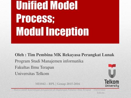 Unified Model Process; Modul Inception