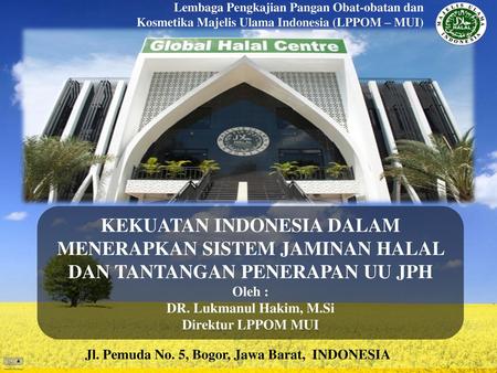 Lembaga Pengkajian Pangan Obat-obatan dan Kosmetika Majelis Ulama Indonesia (LPPOM – MUI) . KEKUATAN INDONESIA DALAM MENERAPKAN SISTEM JAMINAN HALAL DAN.