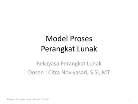 Model Proses Perangkat Lunak