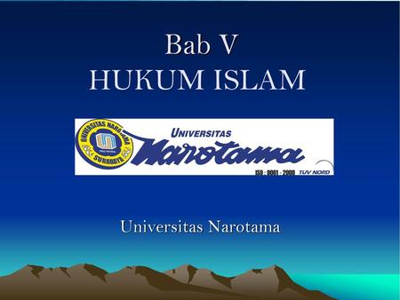 Bab V HUKUM ISLAM Universitas Narotama.