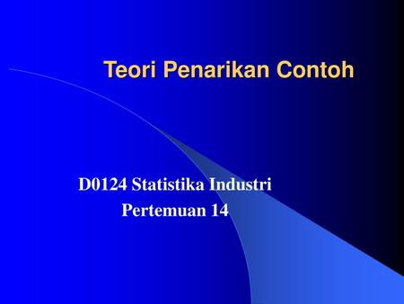 Teori Penarikan Contoh