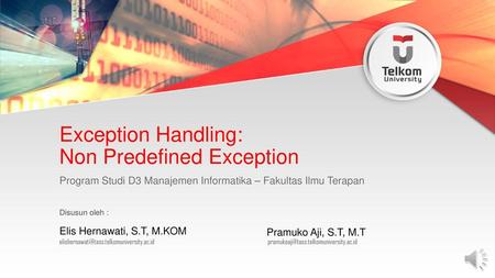 Exception Handling: Non Predefined Exception