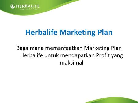 Herbalife Marketing Plan