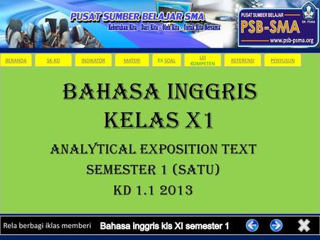 ANALYTICAL EXPOSITION TEXT SEMESTER 1 (SATU) KD