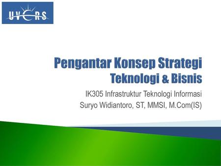 Pengantar Konsep Strategi Teknologi & Bisnis