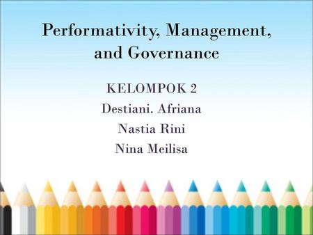Performativity, Management, and Governance