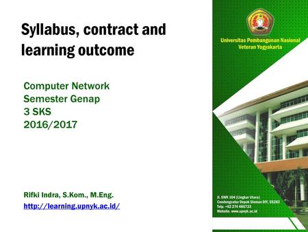 Syllabus, contract and learning outcome