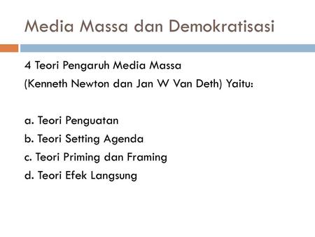 Media Massa dan Demokratisasi