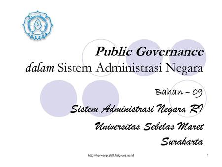 Public Governance dalam Sistem Administrasi Negara