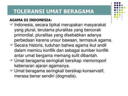 TOLERANSI UMAT BERAGAMA