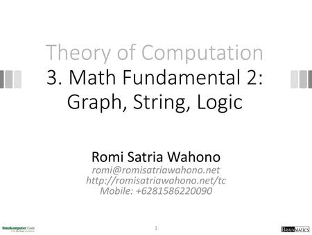 Theory of Computation 3. Math Fundamental 2: Graph, String, Logic