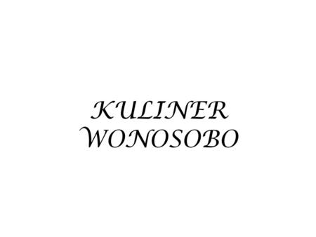 KULINER WONOSOBO.