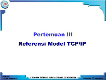 Referensi Model TCP/IP