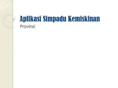 Aplikasi Simpadu Kemiskinan