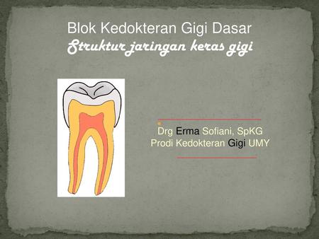Blok Kedokteran Gigi Dasar Struktur jaringan keras gigi