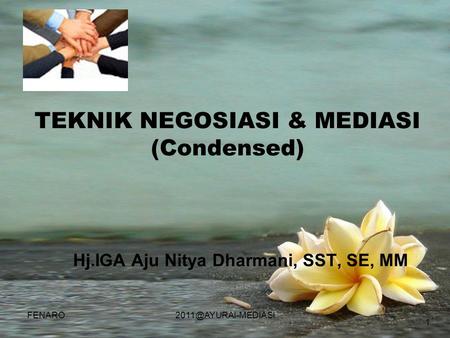 TEKNIK NEGOSIASI & MEDIASI (Condensed)