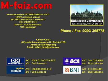M-faiz.com Phone / Fax : A/C :