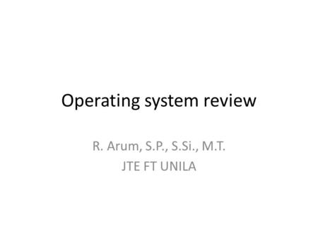 Operating system review