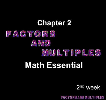 Chapter 2 Math Essential 2nd week.