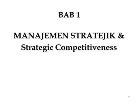Strategic Competitiveness