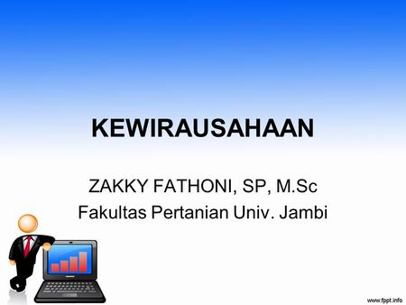 ZAKKY FATHONI, SP, M.Sc Fakultas Pertanian Univ. Jambi
