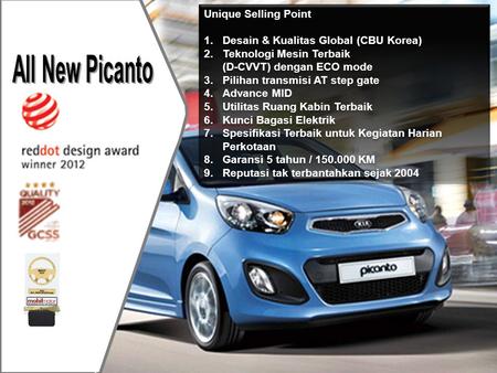 All New Picanto Unique Selling Point