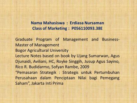Nama Mahasiswa : Erdiasa Nursaman