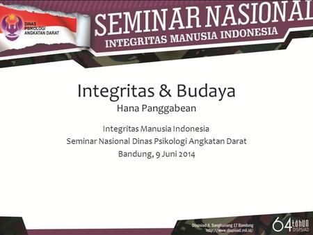 Integritas & Budaya Hana Panggabean