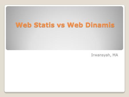 Web Statis vs Web Dinamis