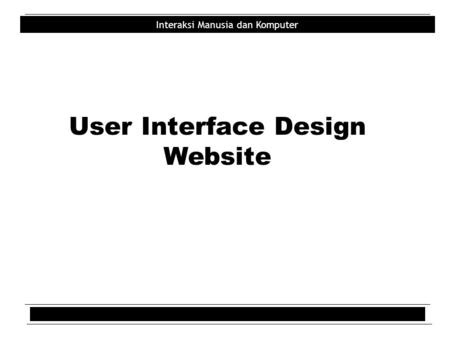 User Interface Design Website.