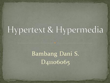 Hypertext & Hypermedia
