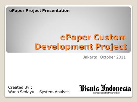 ePaper Custom Development Project