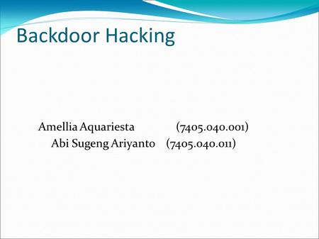 Backdoor Hacking Amellia Aquariesta ( )‏
