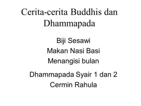 Cerita-cerita Buddhis dan Dhammapada