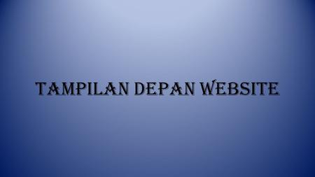 Tampilan Depan Website
